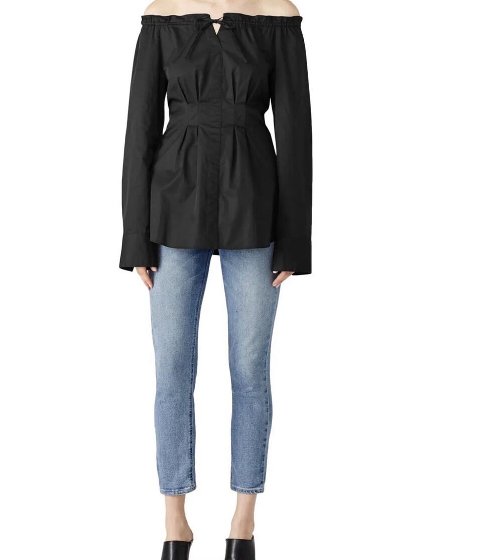 Tibi Black Garcon Top Off The Shoulder Women’s Size 00